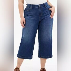 NWT Torrid Crop wide leg vintage stretch high rise jeans size 24